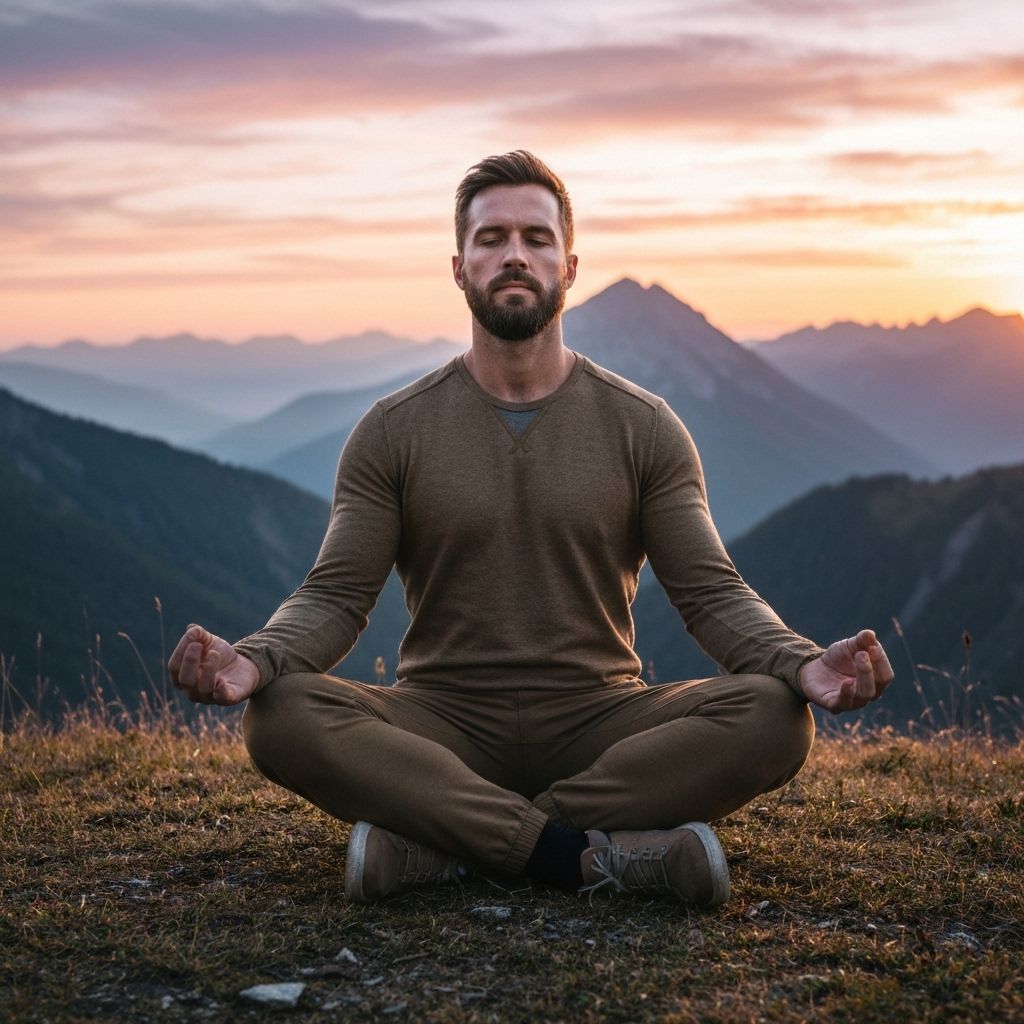 Man embodying grounded masculinity in nature